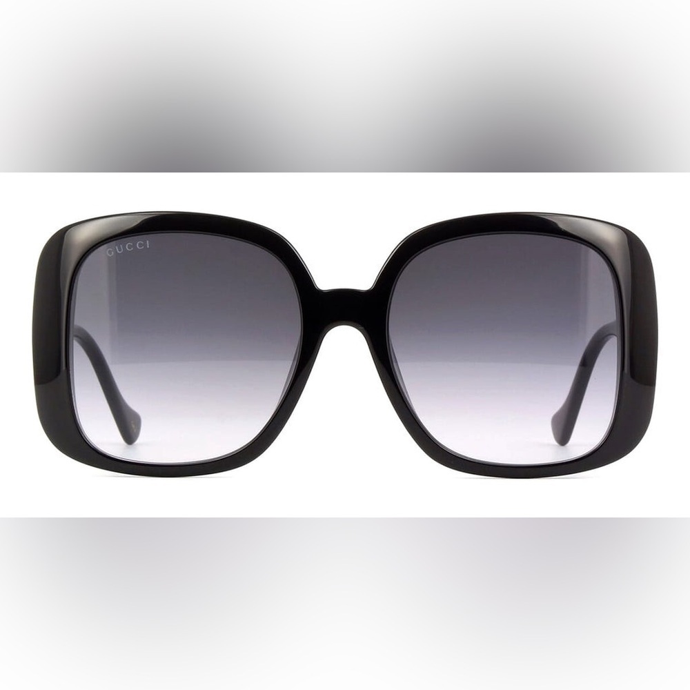 Gucci GG1029SA 001 Black Gold Chain Women Sunglasses Brown Grey Lens Large - Picture 5 of 6